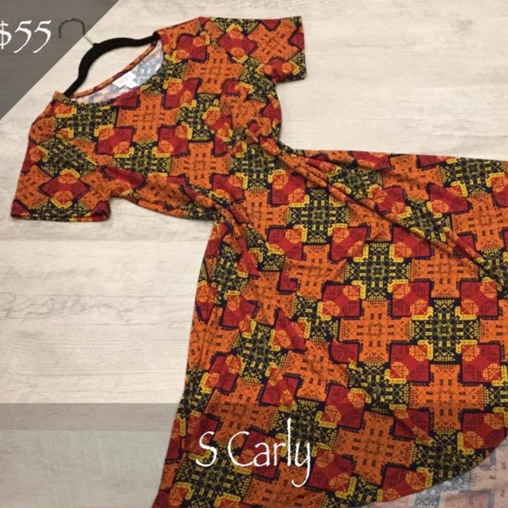 Lularoe CARLY Swing Dress~ Size Small~ Patchwork look~ New with Tags